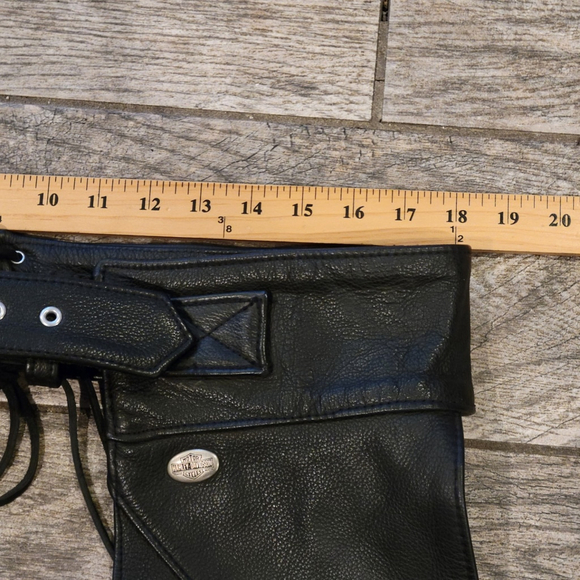 Vtg Harley-Davidson Men’s Leather Motorcycle Chaps 98480-97VM Made in USA L - Picture 13 of 13